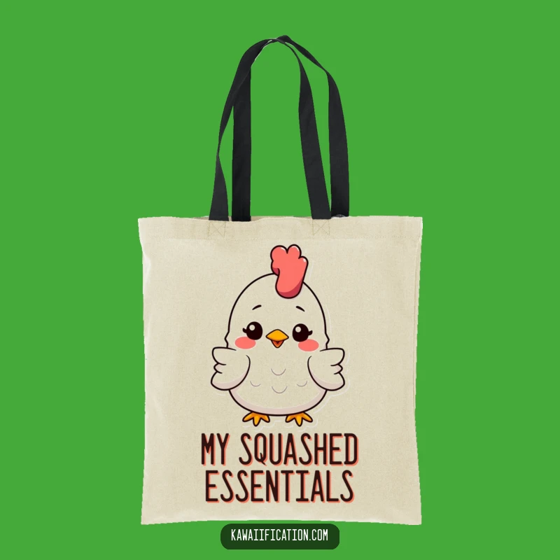 Funny Squashed Chicken Tote Bag - Smiling Friend, Carry Your Humor Funny Gift!