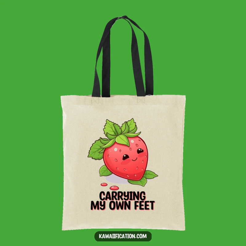 Funny Strawberry Trip Tote Bag: Durable Blushing Fruit Carryall for a Hilarious Gift