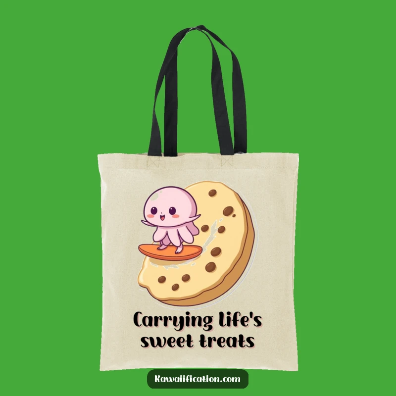 Funny Wobbly Jelly Cookie Surf Tote Bag - Stylish Comical Dessert Carryall Gift